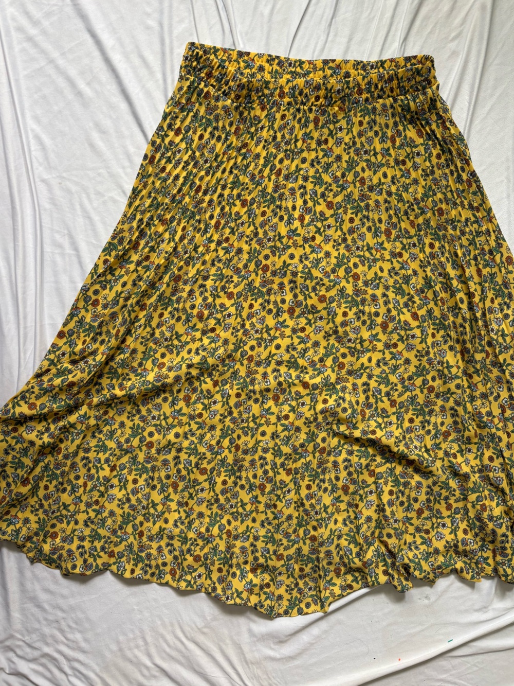Max Studio Yellow Floral Circle Skirt